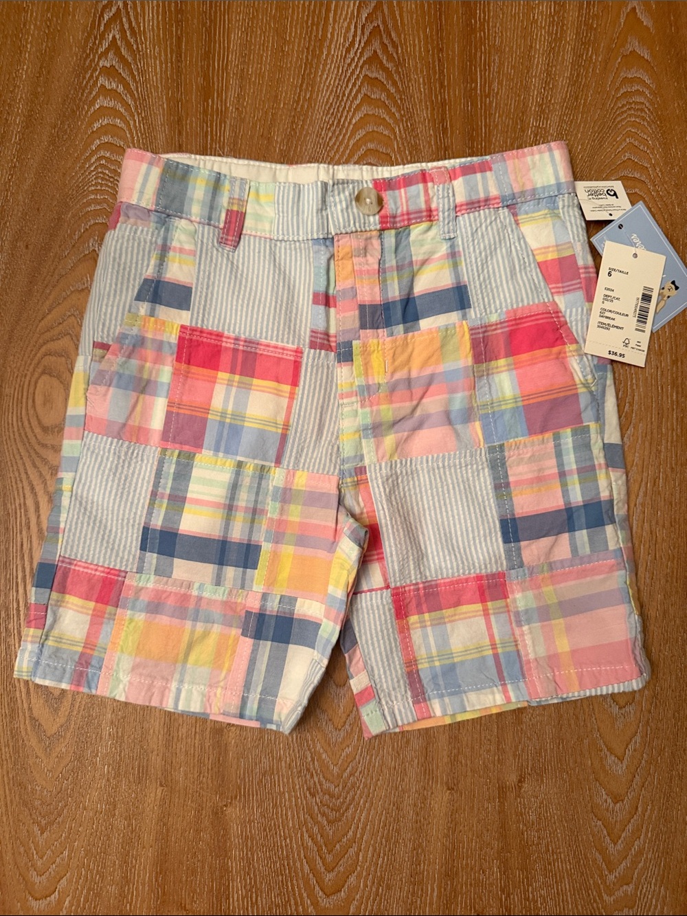 Gymboree Pastel Patchwork Plaid Shorts - Pink, Blue, Yellow